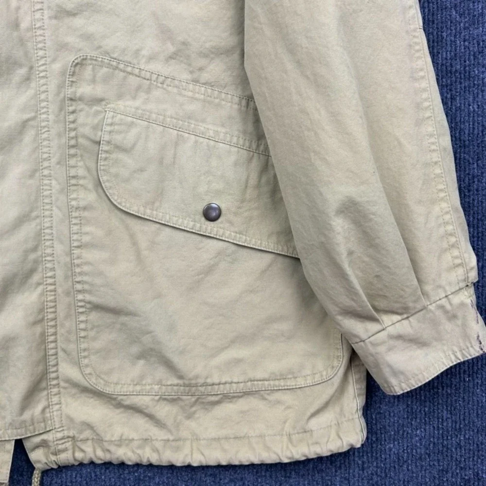 Saks 5th Avenue New York NY Real Clothes Hooded Field Chore Jacket Khaki Outdoor